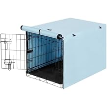 X-ZONE PET Double Door Dog Crate Cover - Polyester Pet Kennel Cover (Fits 24 30 36 42 48 inches Wire Crate) (24 Inch, Black)