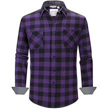 Men's Flannel Plaid Shirts Long Sleeve Button Down Shirt Casual Cozy & Warm Fall Shirts with Pockets