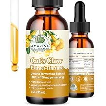 Amazing Botanicals Cats Claw Tincture - Organic Cats Claw Uncaria Tomentosa Herb 10x Extract 30,000mg Each - Immune Support, Muscle & Joint Wellness Herbal Supplement - 30ml/1oz