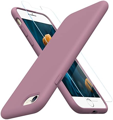 Miracase Ultra Slim Designed for iPhone SE Case 20223rd GeniPhone SE 2020 Case2nd GeniPhone 7 CaseiPhone 8 Case with Screen Protector, Multi-Color Silicone Shockproof Phone CaseBlackcurrant