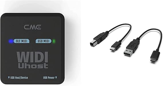 CME WIDI Uhost + USB-B OTG cable pack - Bluetooth USB MIDI Interface + USB host