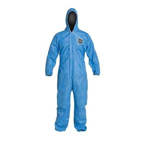 DuPont ProShield 10 PB127S Disposable Protective Coverall with Standard Fit Hood, Elastic Cuff and Ankles, Blue, 3X-Large (Pack of 25)
