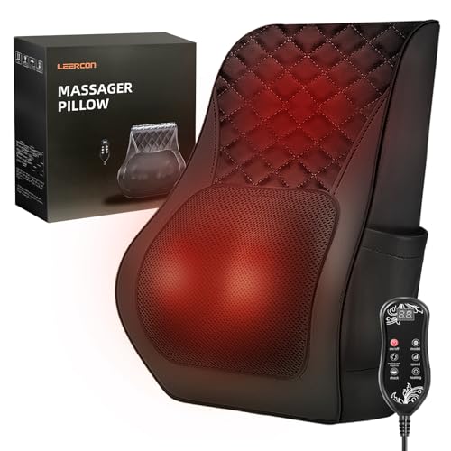 Neck Massager with Heat Deep Tissue Massage Pillow for Pain Relief in Neck, Shoulders, Back, Legs Ideal Gift for Men, Women, Mom, Dad Home, Office, Car Use Cored