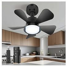 Small Ceiling Fans with Lights and Remote, 1000 Lumens 3000-6000K Dimmable Fan Lights, Easy Install Screw in E26 Base for Bedroom,Kitchen,Closet