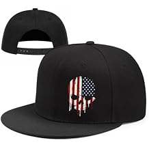 Negi Snapback Hats for Men Flat Bill Hats,American USA Flag Hat,Black Baseball Cap Gift for Men Trucker Dad