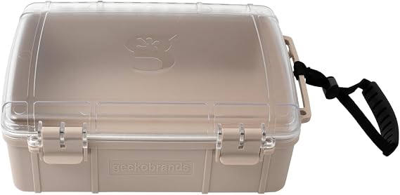 geckobrands Waterproof Dry Box with Silicone Liner Durable, Dust-Proof, Crush-Proof Storage for Electronics and Gear