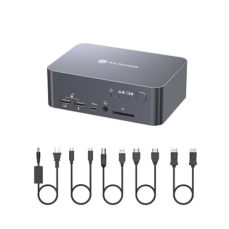 AV Access KVM Switch USB C Docking Station Dual Monitors for 2 Computers