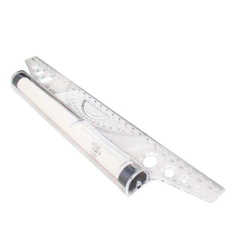 Utoolmart Rolling Parallel Ruler 12 inch, Balancing Scale Multi-Purpose Drawing Measuring Tool for Drawing Parallel Lines, Circles, Angles 1pcs