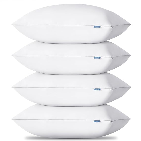 CozyLux Bed Pillows Queen Size Set of 4, 18" x 28", Medium Support