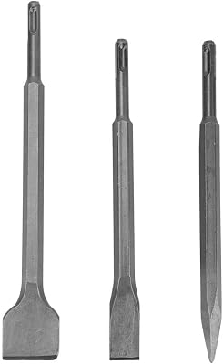 Masonry Drill Bit Set, 3pcs Demolition Concrete Chisel Point and Flat Chisel Bit Set for Electric Demolition Jack Concrete Breaker