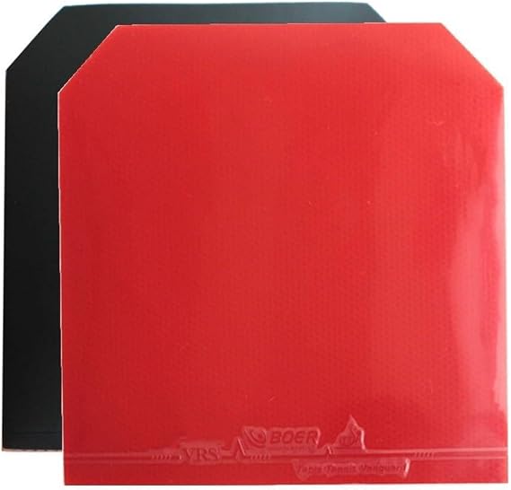 2 Pack Table Tennis Rubber with 2.1mm Sponge for for ping Pong Paddle Racket, Sticky High Spin Replacement Sheet Red and Black