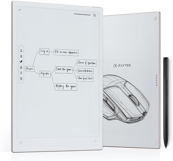 iFLYTEK AINOTE 2, 10.65-inch Large Screen AI Note-Taking Tablet E Ink Tablet,4.2mm Electronic Notebook with Pen Voice-to-Text Transcription, Multi-Large Language Model Support, for Meetings,Study