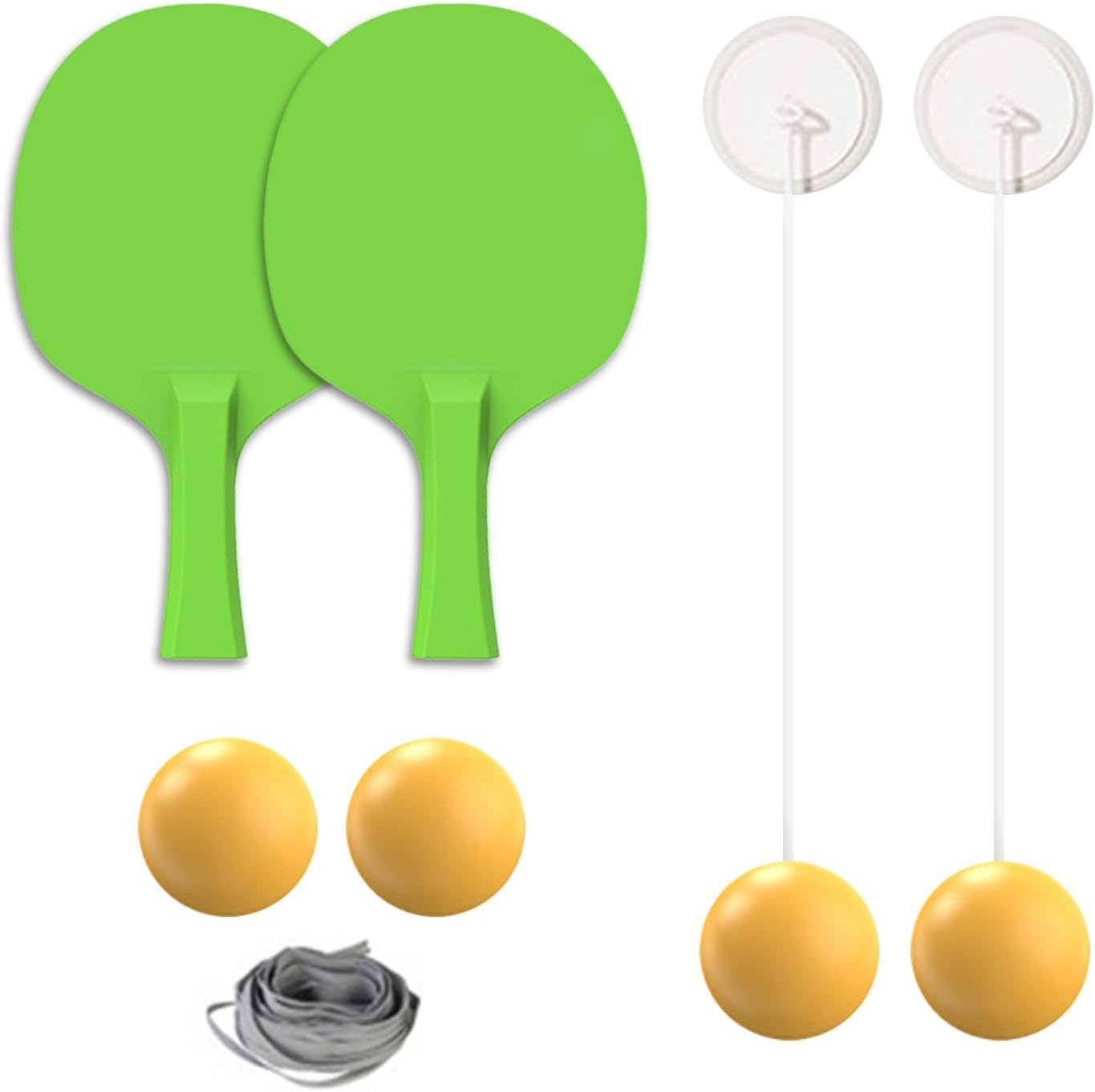 Table Tennis Racket - Portable Table Tennis Set | Lightweight Table Tennis Trainer | Ping Pong Balls & Carrying Case | Adjustable Outdoor Ping Pong Workout Kit | Hanging Table Tennis Trainer for Kids