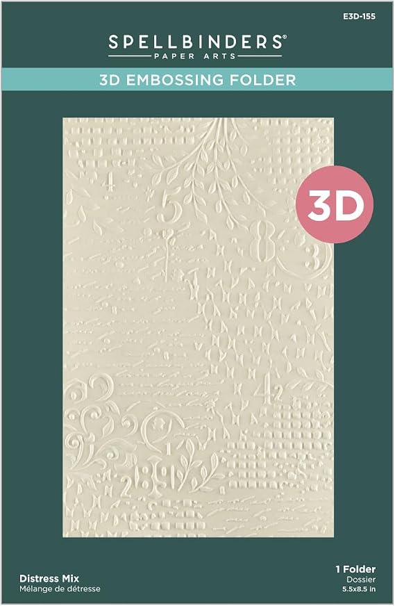 Spellbinders Distress Mix 3D Embossing Folder, Clear