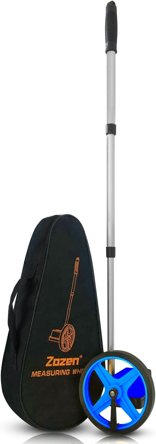 Zozen 6-Inch Measuring Wheel in Feet and Inches, Telescopic Handle, Blue