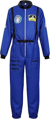 Mens Astronaut Costume Spaceman Suit Pilot Flight Suit Prisoner Jumpsuit Halloween Adult Costumes
