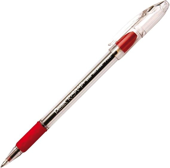Pentel Ballpoint Pen R.S.V.P Red, SM/BK90-B, Red