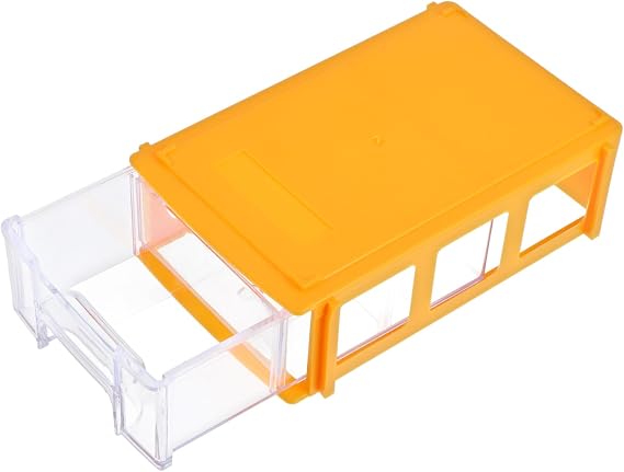 Yellow Plastic Mini Drawer Organizer with Multiple Drawers for Supplies