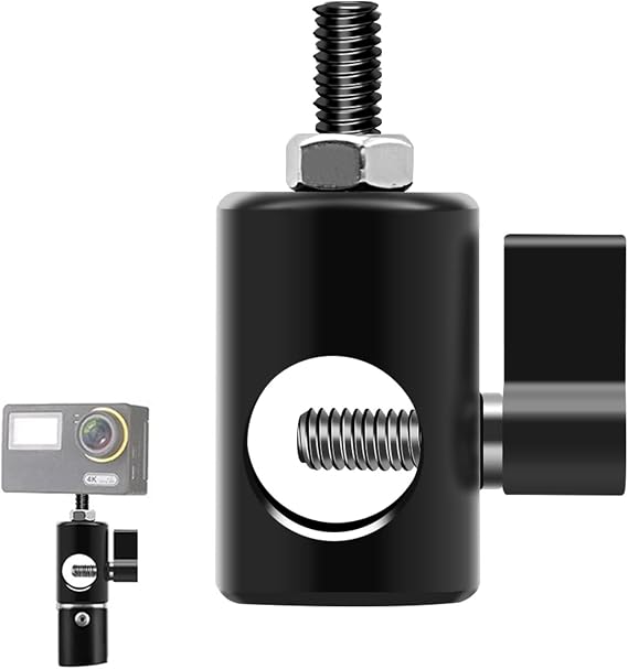 Stainless Steel 1/4" Light Stand Adapter, Studio & Livestream Tripod to Camera Ball Head Converter, 5/8" (16mm) Mounting Hole Durable & Universal