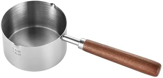 BinaryABC Stainless Steel Mini Sauce Pan,250ml Small Pot with Pour Spout