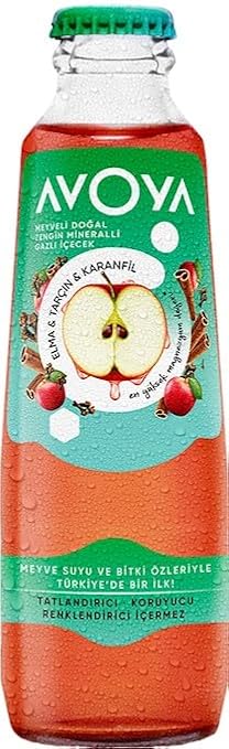Avoya Meyveli Elma & Tarçın & Karanfil Doğal Zengin Mineralli Gazlı İçecek 200 ml 24'lü