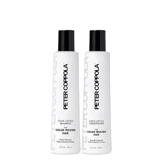 PETER COPPOLA Color Control Sulfate Free Shampoo & Conditioner Duo - For Color Treated Hair - Color Safe Keratin Shampoo & Intensely Hydrating Conditioner (12 Fl Oz)