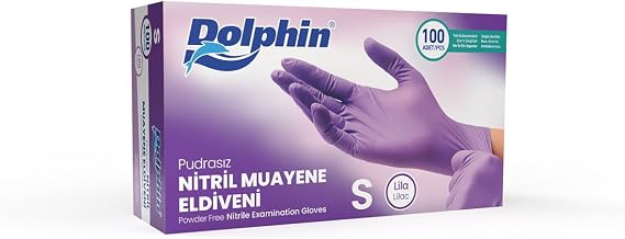 Dolphin Pudrasız Nitril Eldiven Lila S Beden 100 Adet