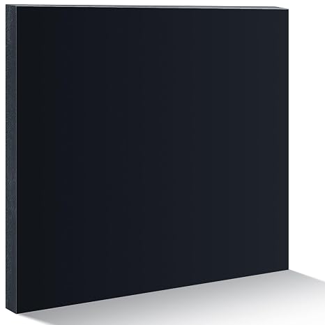 Wesiti Hdpe Plastic Sheets 3/4 Thick Hard Hdpe Polyethylene Sheet, High Density Polyethylene Board for Crafts Flat Panel DIY Materials for Home Decor Handcrafts (Black,12 x 12 Inch)