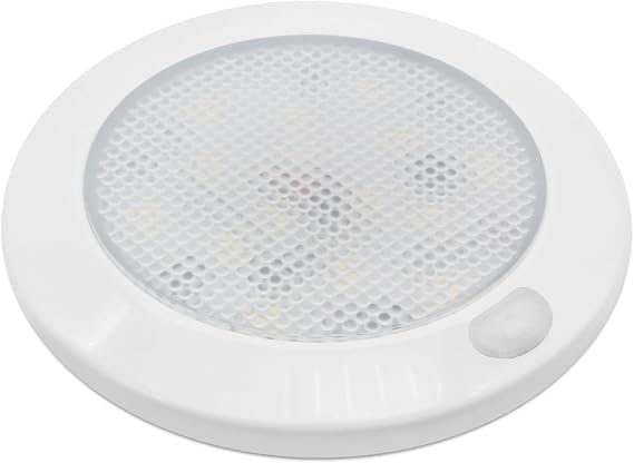 Dream lighting LED DC 12volt Dome Light with Switch for Interior RV Camper Trailer Marine Boat Cabin Ceiling Down Light3 inch, Dimmable Cool White Light, with Memory Function