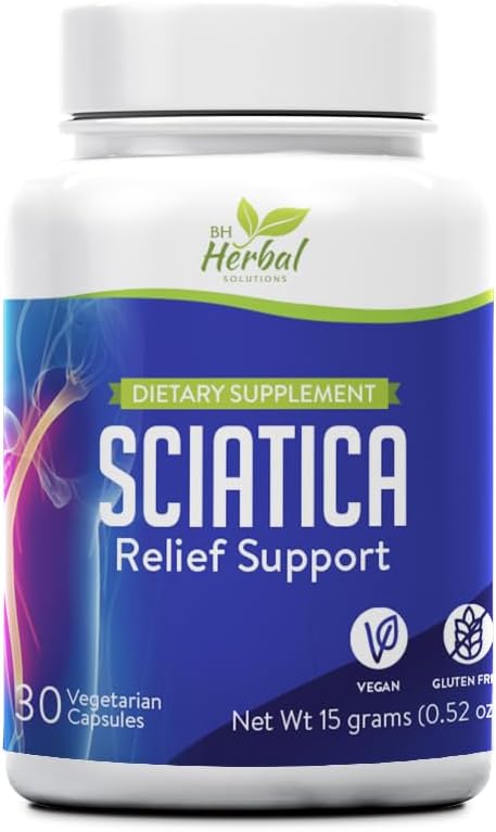 Sciatica Nerve Relief Support Natural Supplement for Lower Back, Hip, and Leg Discomfort Promotes Nerve Health, Mobility, and Comfort Herbal Blend for Sciatic Relief
