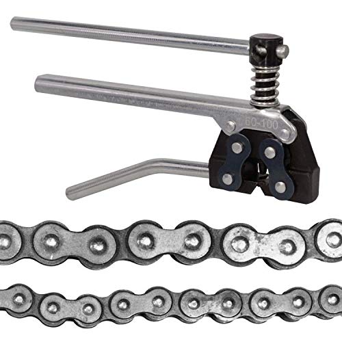 #60-100 Roller Chain Breaker Splitter Detacher Cutter Tool for 60 80 100 12B 16B 20B C2040 C2042 C2050 C2052 A2040 A2050 Roller Chain Fit for Motorcycle Bicycle Go Kart ATV Chains Replacing