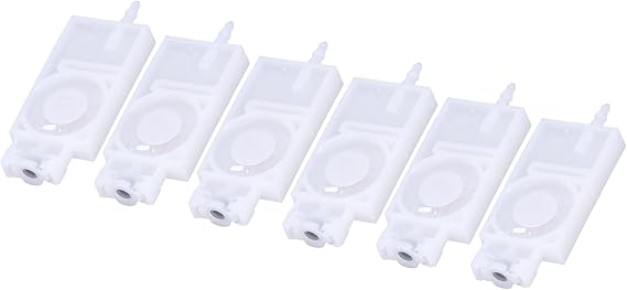 VBESTLIFE 6Pcs Ink Damper for XP600 Printer, Printer Solvent Inkjet Head Rectangular PP Damper Replacement, 4x3mm Ink Tube (White)