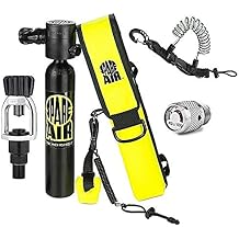 New 3.0CF Spare Air Package for Scuba Divers with Dial Pressure Gauge, Fill Adapter, Holster, Leash, and FREE Quick Release Coil Lanyard ($15.95 Value)