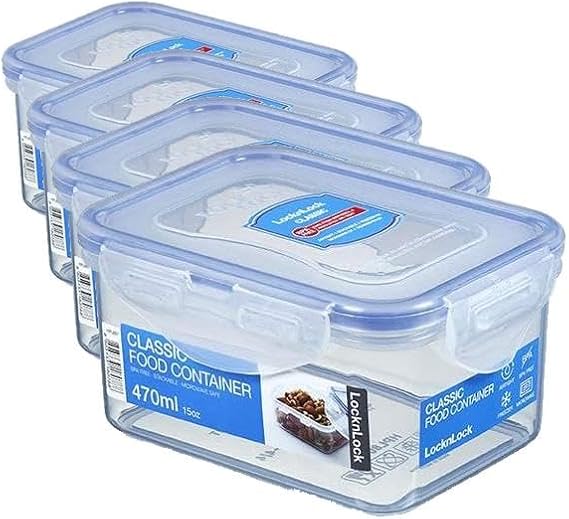 LocknLock Rectangular 470ml (137 x 104 x 70mm) (Pack of 4)