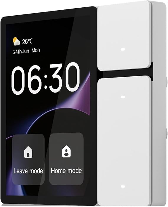 3.5-inch Smart Control Panel for MOES 3 Relays 3 Physical Buttons GFF Capacitive Touch for TUYA Compatible with 110+ Device Categories White