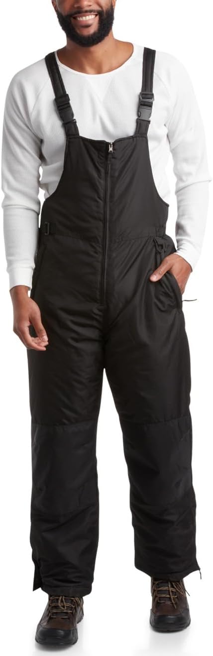 Perry Ellis Mens Insulated Waterproof Ski Snow Bib Overalls (S-3XL) | Warm Winter Ski Pants, Durable Fit for Sledding, Shoveling, and Cold-Weather Outdoor Activity (Runs Small)