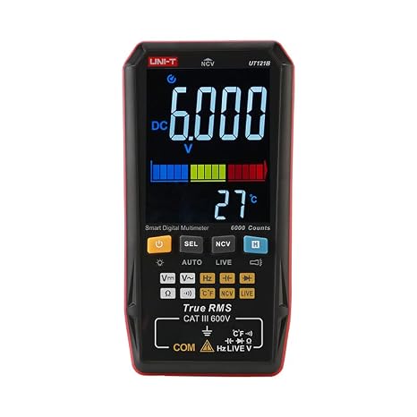 UNI-T Uni-trend Multimeter clamp meter UT121A UT121B UT122 : Mini Smart Digital Multimeter True RMS Voltage Frequency Dual Display NCV LIVE Auto Range 6199 Count Meter（UT121B）