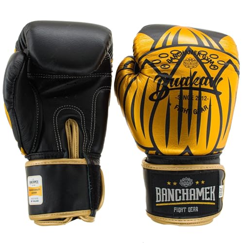 BUAKAW Muay Thai Boxing Gloves, Pro Training & Sparring, for Men & Women | Premium Quality Leather Kickboxing, MMA, Punching Bag Gloves