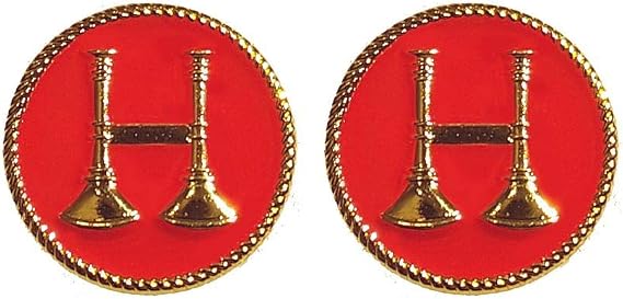 Firefighter Rank Lapel Pin Gold 2 Bugles Fire Insignia Uniform - 104A