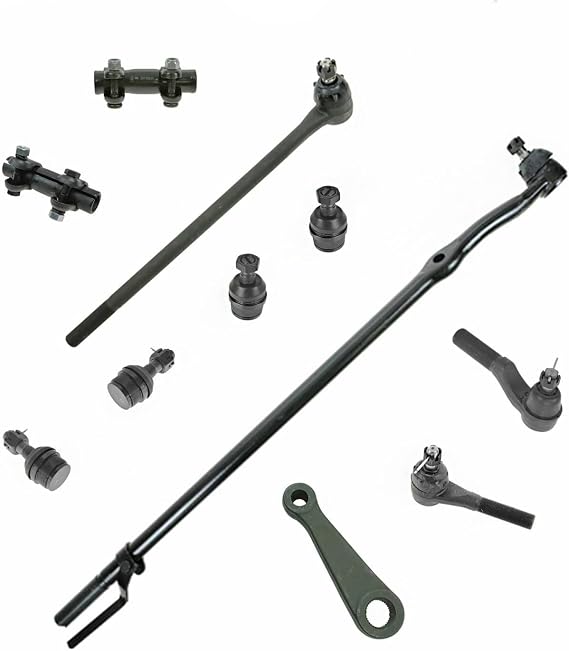 Front 11pcs Steering & Suspension Kit Tie Rods Ball Joints Pitman Arm