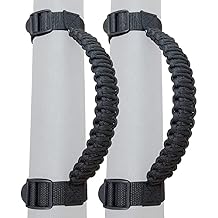 Roll Bar Grab Handles for Jeep Grab Handles for Jeep Wrangler YJ TJ JK JKU JL JLU 1987-2024 Paracord Grab Handle 250 Pounds Load,Black
