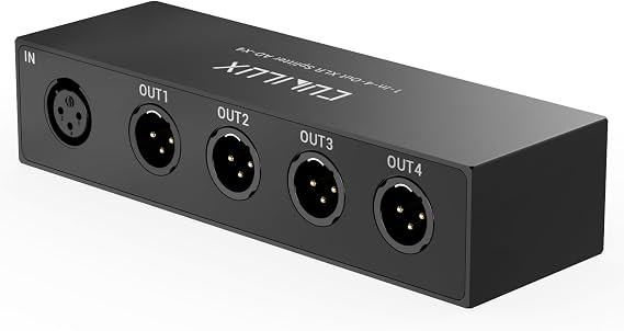 Cubilux 4-Way Passive XLR Audio Splitter, 1 Female to 4 Male