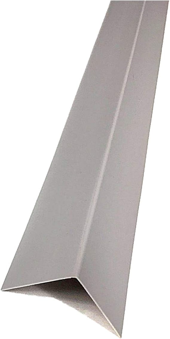 Light Gray Plastic PVC Corner 90 Degree 1 Meters Angle Trim Wall Edge Protector Various Sizes Cezar by TMW Profiles (10mm x 10mm x 1M)