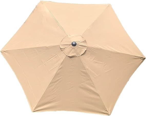 BELLRINO DECOR 10ft 6 Ribs Replacement Light Coffee Strong and Thick Umbrella Canopy (Canopy Only) LIGHT-106