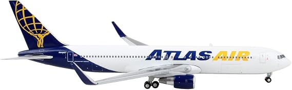 Boeing 767-300ER Commercial Aircraft Atlas Air White and Blue 1/400 Diecast Model Airplane by GeminiJets