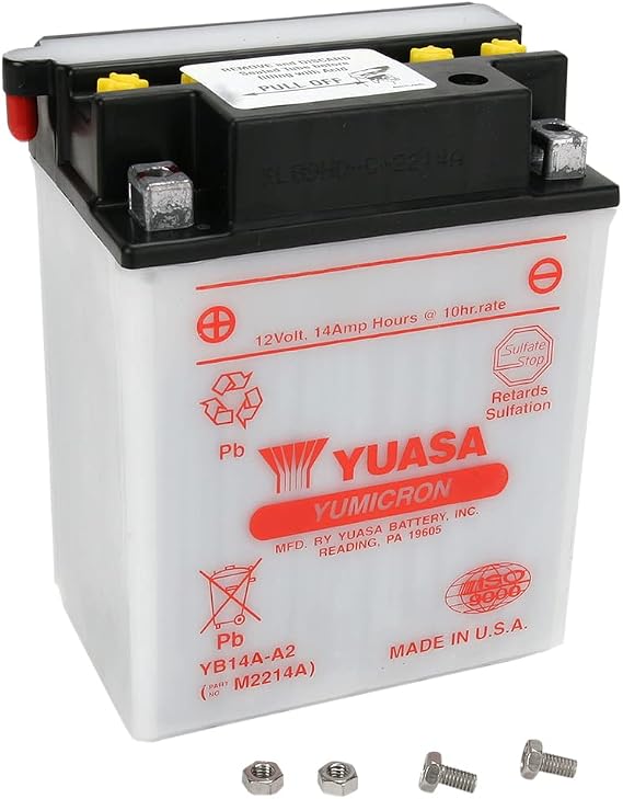 YUASA YB14A-A2 YUMICRON-12 VOLT BATTERY, Manufacturer: YUASA, Part Number: 920-178-AD, VPN: YUAM2214A-AD, Condition: New