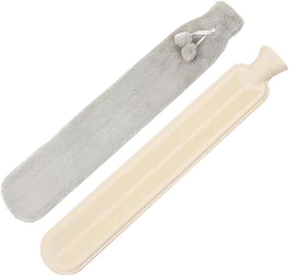 Extra Long Hot Water Bottle With Faux Fur Removable Cover Full Body Warmies Winter Bottles Hand Warming Cover Wrap Hot Water Bag-B