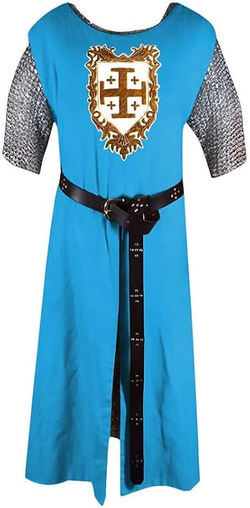 Handmade kingdom of Heaven Medieval Knight of Jerusalem Cross Warrior Halloween Costume Renaissance (S-6XL)