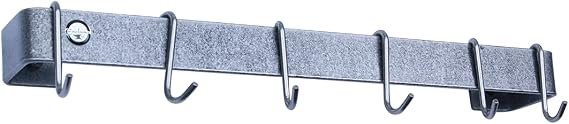 Enclume Premier 18-Inch Utensil Bar Wall Pot Rack, Hammered Steel