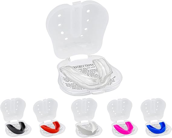 Mouthguard Slim Fit, Junior Gum Shield with Case for Kids Youth for School Combat Sports MMA, Rugby, Judo, Karate, Hockey, Soccer, MMA Boxing, Martial Arts, Basketball (Transparent, Junior(<11))